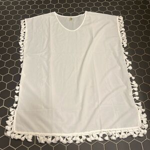 white swimsuit coverup